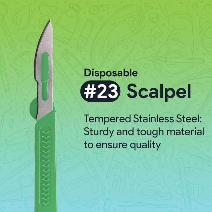 FifthPulse’s Disposable Scalpel Knife #23 - Individually Wrapped Sterile Scalpel Blades - Elvoros