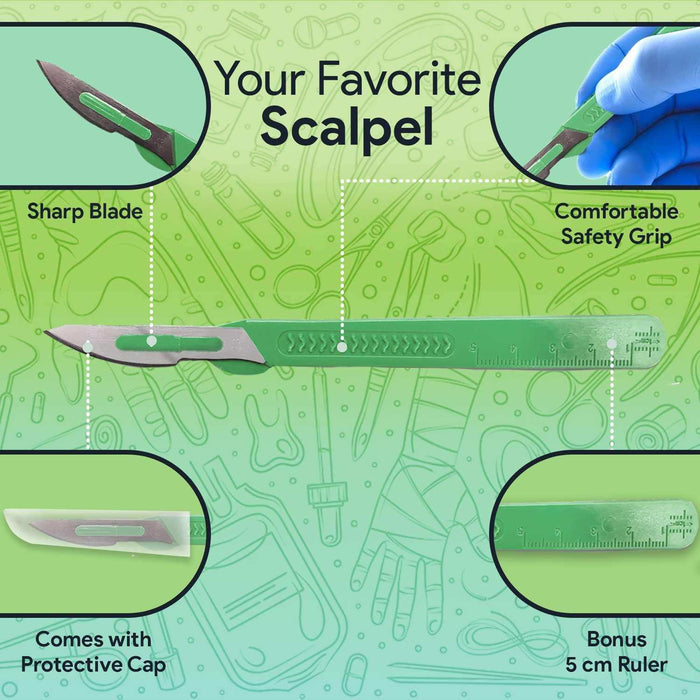FifthPulse’s Disposable Scalpel Knife #23 - Individually Wrapped Sterile Scalpel Blades - Elvoros
