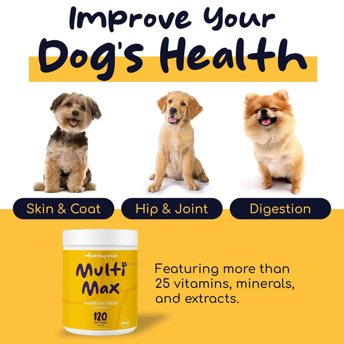 Healthy Pup Multi Max Dog Multivitamin - 120 Soft - Elvoros