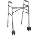 Heavy Duty Bariatric Two Button Walker with Wheels - Elvoros