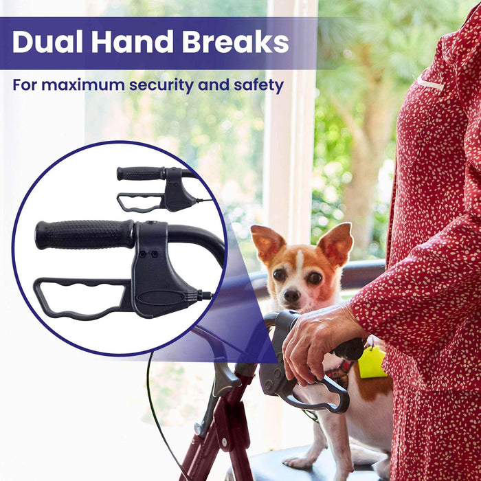 Medacure Bariatric Steel Rollator Walker with Seat – Height Adjustable - Elvoros