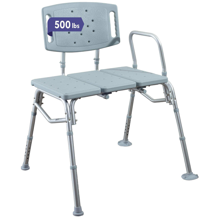 Medacure Bariatric Transfer Bench Shower Chair for Bathtub - 500 lb - Elvoros
