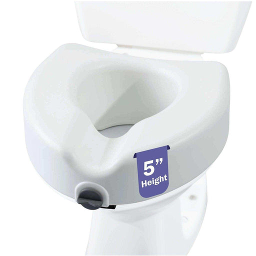 Medacure Locking Toilet Seat - Raised Toilet Seat Riser for Seniors - Elvoros