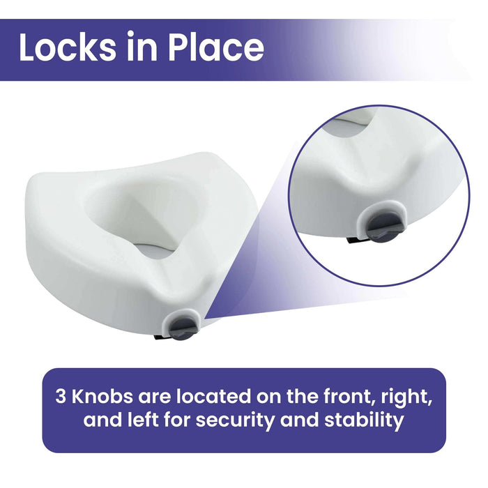 Medacure Locking Toilet Seat - Raised Toilet Seat Riser for Seniors - Elvoros