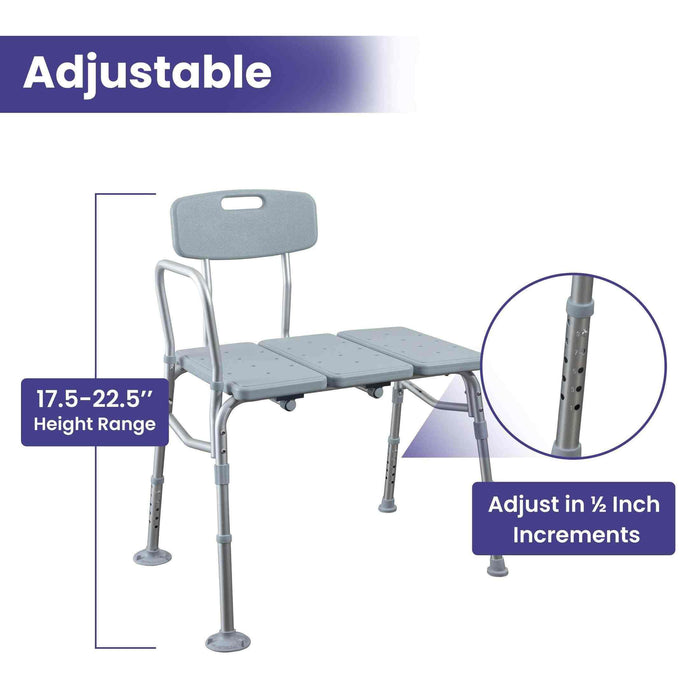 Medacure Transfer Bench Shower Chair for Bathtub - Case of 2 - Elvoros