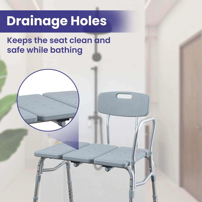 Medacure Transfer Bench Shower Chair for Bathtub - Case of 2 - Elvoros