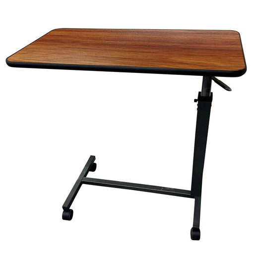 Medical Cherry Overbed Table with Wheels for Home and Hospital Use - Elvoros