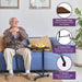 Medical Cherry Overbed Table with Wheels for Home and Hospital Use - Elvoros