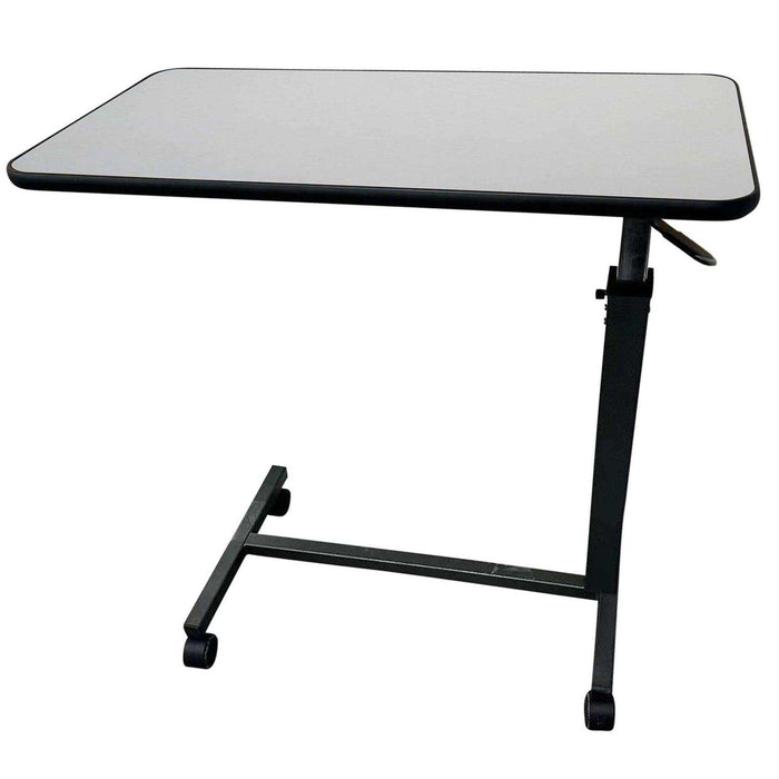 Medical Gray Overbed Table with Wheels for Home and Hospital Use - Elvoros
