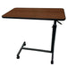 Medical Mahogany Overbed Table with Wheels for Home and Hospital Use - Elvoros