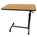 Medical Oak Overbed Table with Wheels for Home and Hospital Use - Elvoros