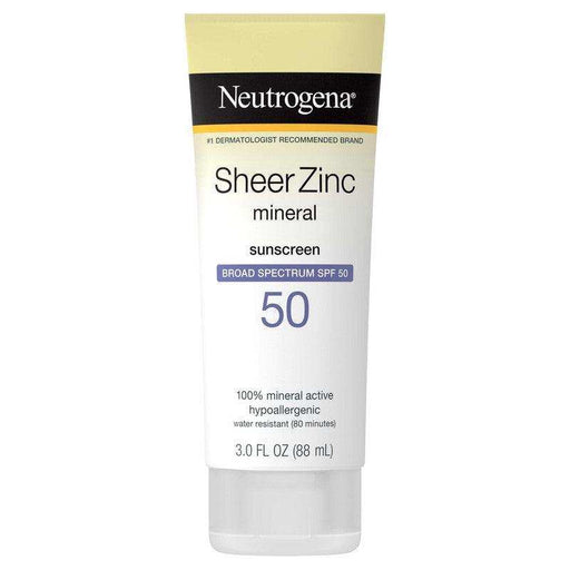Neutrogena Sheer Zinc Dry-Touch Sunscreen Lotion SPF 50 - 3 fl oz - Elvoros