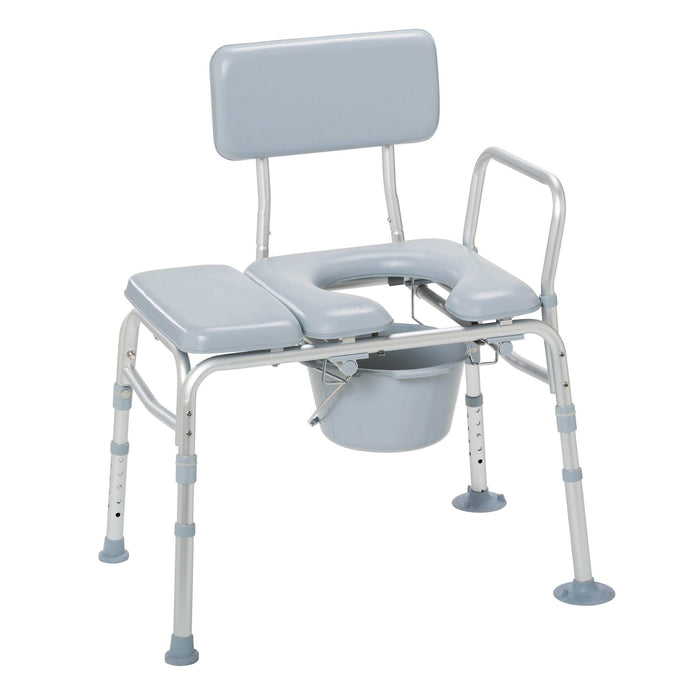 Padded Seat Transfer Bench with Commode Opening - Elvoros