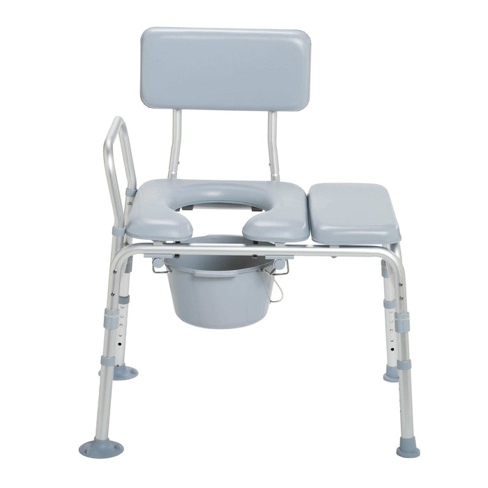 Padded Seat Transfer Bench with Commode Opening - Elvoros