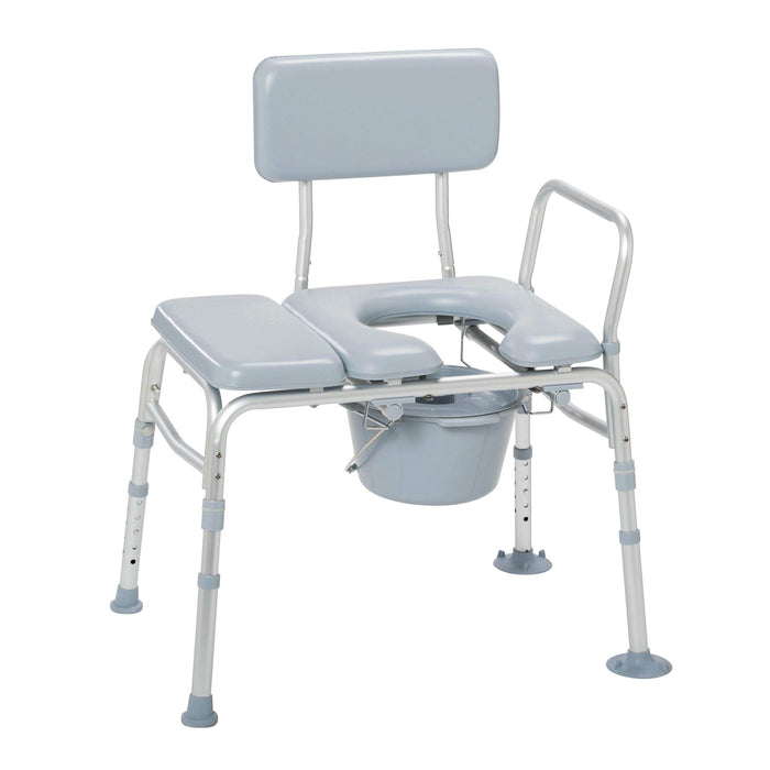 Padded Seat Transfer Bench with Commode Opening - Elvoros