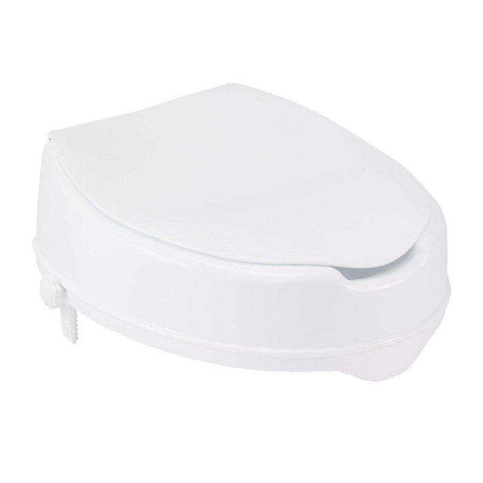 Raised Toilet Seat with Lock and Lid, Standard Seat, 4" - Elvoros
