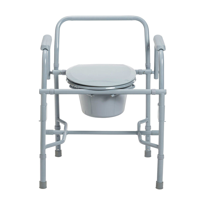 Steel Drop Arm Bedside Commode with Padded Arms - Elvoros