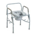 Steel Drop Arm Bedside Commode with Padded Seat and Arms - Elvoros