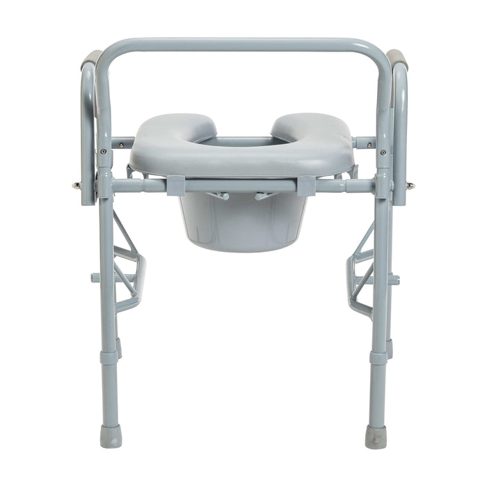 Steel Drop Arm Bedside Commode with Padded Seat and Arms - Elvoros