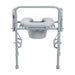Steel Drop Arm Bedside Commode with Padded Seat and Arms - Elvoros