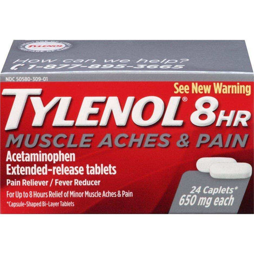 Tylenol 8 Hour Muscle Aches & Pain Acetaminophen Tablets - 24 Count - Elvoros