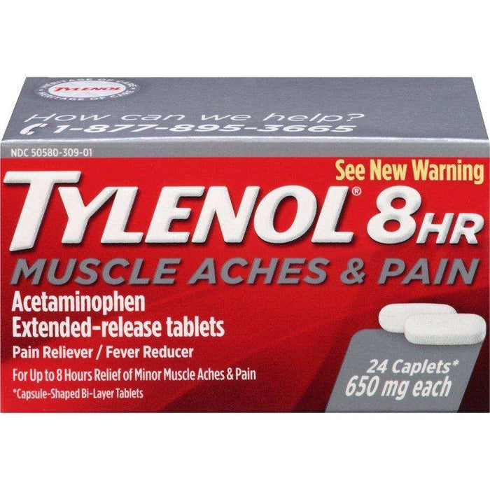 Tylenol 8 Hour Muscle Aches & Pain Acetaminophen Tablets - 24 Count - Elvoros