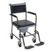 Upholstered Drop Arm Wheeled Commode - Elvoros