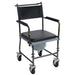 Upholstered Drop Arm Wheeled Commode - Elvoros